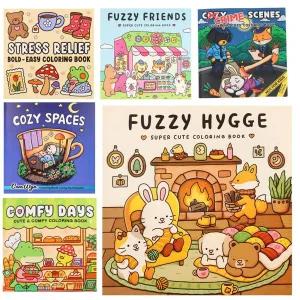 Coco Wyo 색칠하기 책 스트레스 완화 1개 두꺼운 종이 페이지 22개 및 대담한 디자인 배터리 필요 없음 이