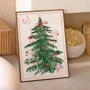 [아트밀]홀리데이 리본트리 포스터액자 30종 - C95 Angel Tree