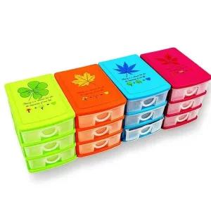 3단 다용도 미니 서랍장 투명 서랍 정리함 수납 책상위 플라스틱 작은 3단 투명