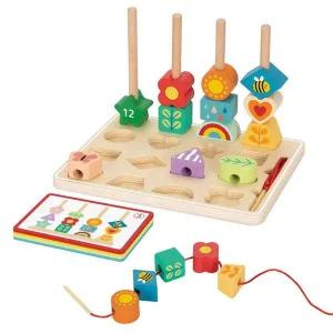 감각발달완구 원목 실꿰기 블록세트 아기 유아 완구 아기발달
