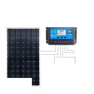 태양광 충전기 솔라 모듈 가정용 태양열 배터리 100W 12v50W단결정+10A컨트롤러