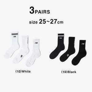 [뉴발란스]NBGEEAP116 남성 올파일 변형로고 장목 남자 스포츠 양말 3PACK (화이트 / 블랙)