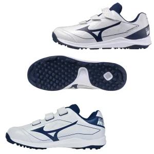 미즈노 쿠션 레보 포인트 찍찍이 인조잔디화 야구화 유소년 아동 성인 화이트네이비