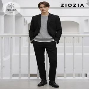 [지오지아][지오지아] 블랙 스트레치 캐주얼 셋업 수트 (AAD4KG1601_AAD4PP1601_BK)