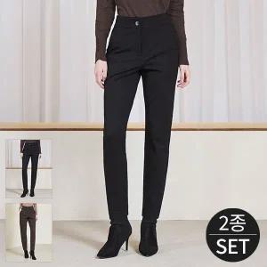 [로코엘라]카델 폰테 세미 배기핏 여성 기모 팬츠 2종세트