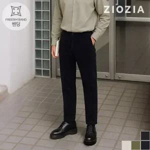 [지오지아] 테이퍼드 핏 코듀로이 허리밴딩 팬츠 (ABD4PP1102)