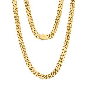 KRKC CO 남성용 골드 체인 8/12/14mm 마이애미 두꺼운 쿠바 링크 목걸이 아내의 생일 선물 4면 컷 힙합 주얼리 방지 기능 없음