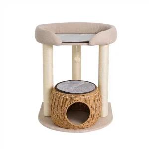 등나무 캣 타워 고양이 등반 프레임 애완묘 해먹 휴식