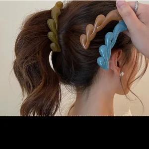 꼬임 바나나핀 예쁜 포니테일 집게핀 로우번 헤어핀 올림머리핀 왕집게핀