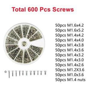 600Pcs 안경 선글래스 수리 도구 나사 너트 M1 M1.2 M1.4 M1.6 시계 유리 제품 전화 Tornillos