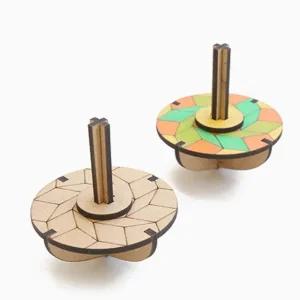 고품질 겨울 전통놀이 나무팽이 만들기키트 (착시팽이A) (W9CA793)