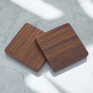 나무컵받침 우드코스터 2p 사각 티코스터