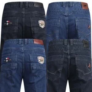 남자일자청바지 알마니아 봄 가을 스판 중년남성청바지