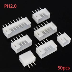 50 개/몫 PH2.0 핀 헤더 커넥터 PCB jst 스트레이트 핀용 2P 3P 4P 5P 6Pin 2mm 피치