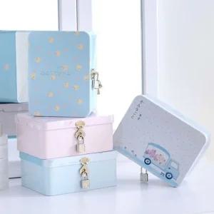 자물쇠상자 박스 핸드폰 잠금보관함 자물쇠 금욕상자 중형-카툰 핑크 토끼