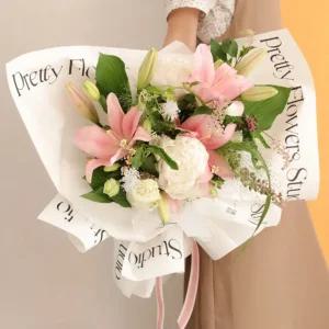 [가지가지] 레터링 플로드지 꽃다발포장지 꽃포장 꽃다발 종이포장지 50매 100매 무광택 감성 선물포장지