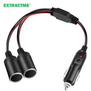 Extractme 1 ~ 2 자동차 시가 라이터 분배기 어댑터 전원 충전기 포트 16AWG 12/24V 플매트 카펫 러그 소켓