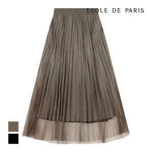 [에꼴드파리] 플리츠 샤 롱 스커트_ZB2YWSB060Z