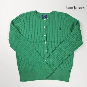 폴로 랄프로렌 케이블 니트 걸즈 가디건 그린
