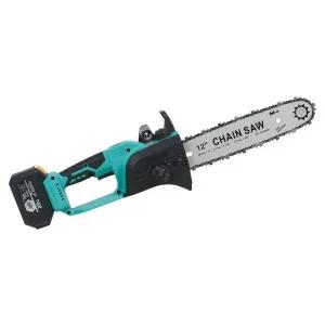 벌목 전기톱 12인치 컷팅기 체인톱 충전식 휴대용 고출력 나무 가지치기