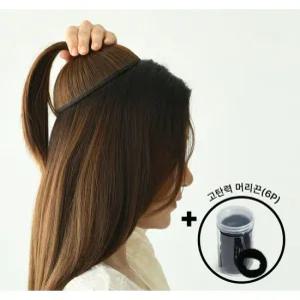 휴브론 뒷볼륨 인조모 포니테일 가발 부분가발