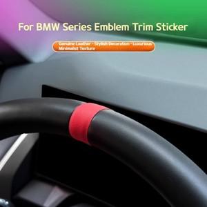 BMW 3 5시리즈 3시리즈 G60 X3 X5 G45 X5 차량용 가죽 핸들 정렬 라벨 장식 스티커 인테리어 악세사리