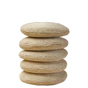 자연주의 라탄 옥수수껍질 쿠션 원형 방석 깔개 스툴패드 스타일 이층 무심 두께 약 4cm