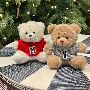 커스텀 이니셜 와펜 곰돌이 곰 인형 키링 뽀글이 베어