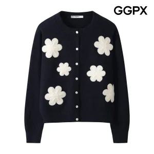[GGPX] 빅 플라워 뜨개 니트 가디건 (GPAKG010F)