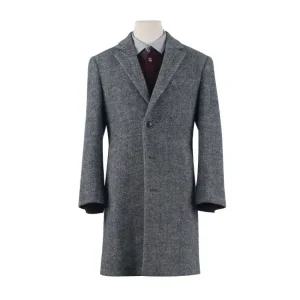 [티지패션 TG패션] 울 캐시미어 혼방 쓰리버튼 헤링본 그레이 롱코트 BLC415543