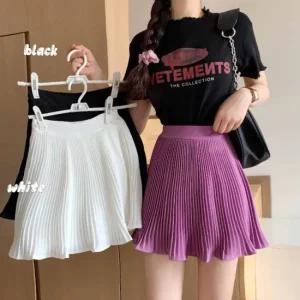 여성 심플 뒷밴딩 미니플리츠 스커트 골프 테니스치마