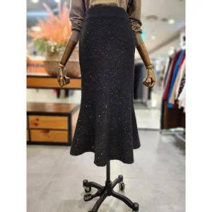 스테파니 세이브존01 머메이드 스팽글 니트 롱 스커트 A25SK5406 (42013337)