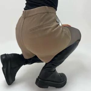 (S~L)도톰 따뜻 이브 모직 기모 A라인 3부 숏팬츠 겨울 하이웨스트 반바지 롱부츠 코디 브라운 블랙