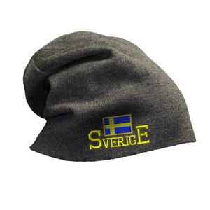 남성용 슬루시 비니 스웨덴 국기 스베리 자수 여성 해골 모자