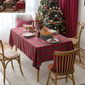 키밍 체크 식탁보 테이블보 인테리어 덮개 140x180cm 4인용 방수 대형 크리스마스 테이블천 커버 책상보 하