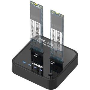 MAIWO NVMe SSD 클론 USB3 GEN2에서 PCIE 어댑터 듀얼 베이 도킹 스테이션 복제기 인클로저 리더 UASP 포함 10Gbps USB 케이블 5V 3A 전원