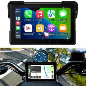 오토바이용 7인치 휴대용 카플레이, 방수 터치스크린 무선 카플레이 안드로이드 오토스크린 GPS 내비게이션, 시리 음성 제어 듀얼 블루투스 TF-64G (M570)