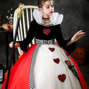 할로윈 하트 여왕 코스튬 의상 이상한 나라의 앨리스 드레스