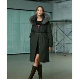 [에고이스트](25겨울) 인퀼팅 벨티드 폭스퍼 구스 롱다운 (ER4TD006)[35548557]