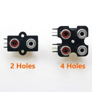 1Pcs 2/4 구멍 RCA 암 스테레오 소켓 커넥터 Lotus Row 증폭기 인터페이스 AV 오디오 비디오 입력 신호 연