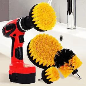 6종 전동자동청소솔 바닥 욕실타일 청소용 드릴브러쉬 1WB0639513 옐로우 화이트