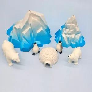 대쉬보드꾸미기 장식 책상꾸미기 펭귄 빙산 피규어 북극곰 자동차 이글루