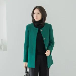 [마담4060]엄마옷 마담4060 클래씨마담 볼드버튼하프 데일리 여성 자켓-RJK2511005-