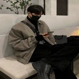 스웨이드 자켓 재킷 가죽 점퍼 세무 잠바 MRCYC 핸섬 라펠 코튼 남성 겨울 코트 루즈 하이엔드