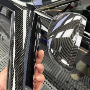 고품질 글로스 블랙 카본 파이버 PPF 롤 비닐 랩 필름 TPU 컬러 색상 변경 자동차