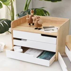 책상위서랍장 사무용품 나무 데스크 원목 책상위 미니 오거나이저 문구 월넛 서랍 정리 스몰