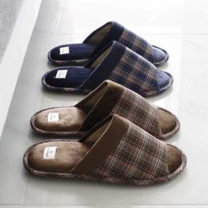 남성 때안타는 체크 사무실 슬리퍼 학생실내화 실내화 소음방지 거실실내화 룸슈즈