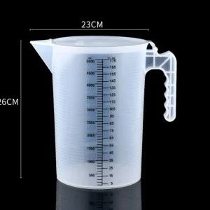 뚜껑 탈부착 손잡이형 계량컵 비이커 5000ml실험도구 비커 교구 플라스틱용기 커대형 플라스틱커 용커 과학