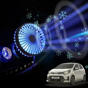 올뉴모닝 차량용 송풍구 호환 선풍기 시즌3용 쿨링팬 무드등 각도조절 숭거치 시원한 미니 작은 용써큘레이