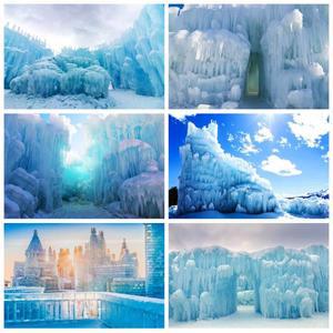 MOON.QG 겨울 빙하 얼음 눈 배경 사진 스튜디오 촬영 소품 사용자 정의 Photocall 장식